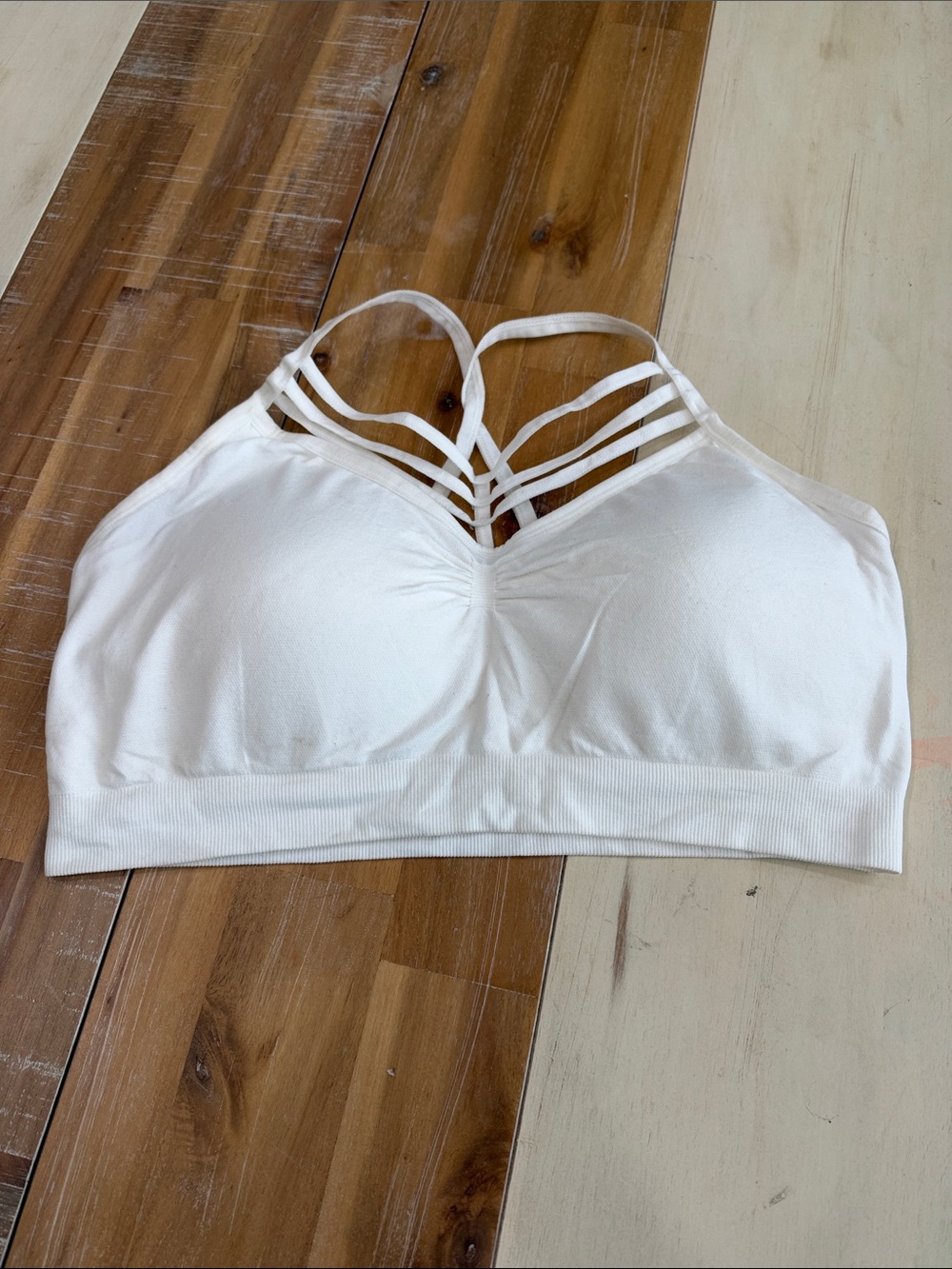 NWOT! ABS Allen Schwartz White Strappy V-Neck Bralette